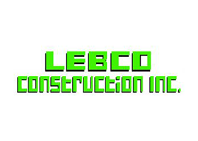 Logo for Lebco Construction Inc - Bright Green letters - block style - no website - phone: 707-678-2109