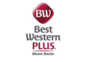 Logo and Link to Best Western Plus Dixon Davis - White BW in Red Diamond - Grey and Red letters URL: www.bestwestern.com/content/best-western/en_US/booking-path/hotel-details.05526.html