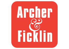 Logo and Link to Archer & Ficklin Inc - Reddish-orange box with rounded corners - White letters Archer & Ficklin - URL: archerficklin.com